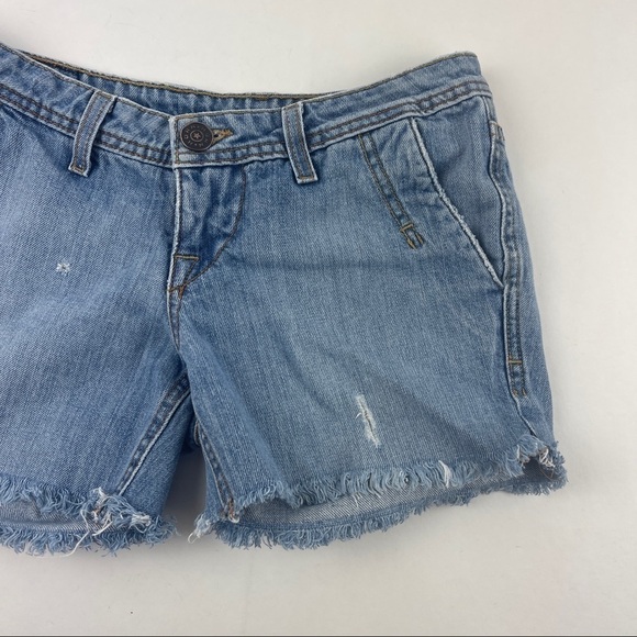Horn Jeans Shorts Womens Size 26 Blue Denim Distressed Cut Off Californication - Picture 5 of 10